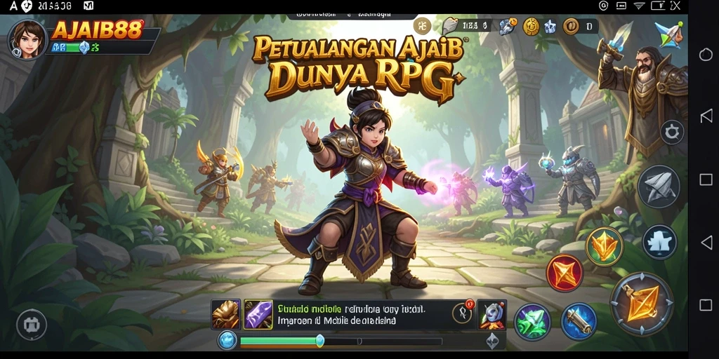 Screenshot AJAIB88 menunjukkan aksi pertempuran dalam dunia RPG yang memukau.