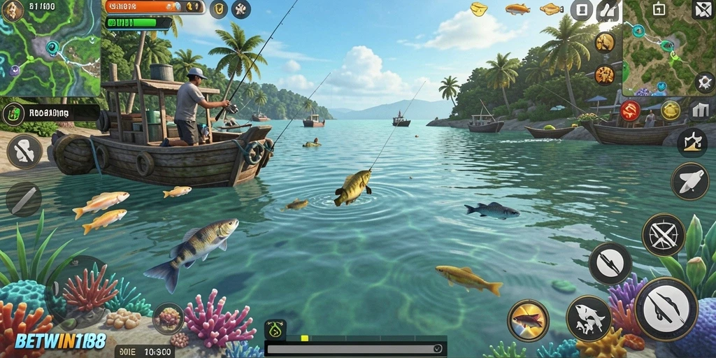 Tampilan gameplay BETWIN188 yang menarik dengan aksi memancing.