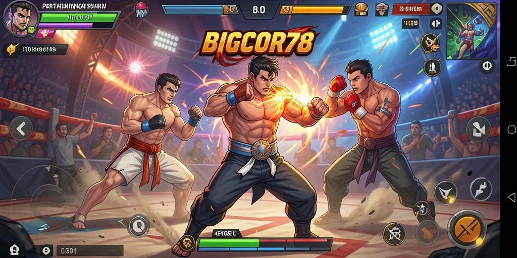 Tampilan seru gameplay BIGCOR78 dengan pertarungan intens.