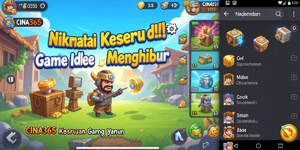 Screenshot CINA365 menampilkan gameplay Idle yang interaktif dan menyenangkan.