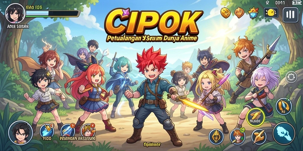 Gameplay menarik yang menampilkan aksi karakter anime.