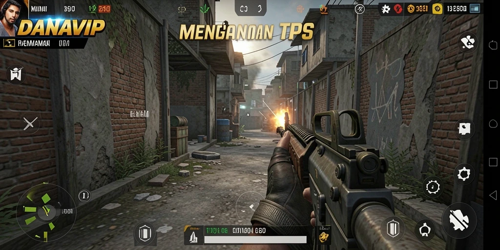 Tampilan gameplay DANAVIP yang seru di medan perang TPS.