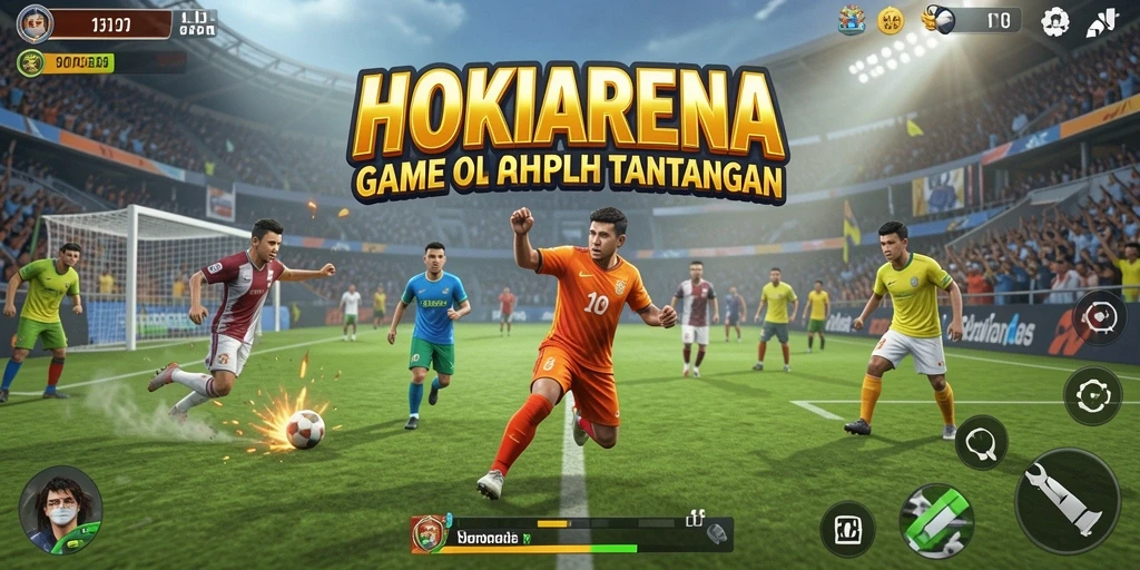 Tangkapan layar HOKIARENA menunjukkan aksi seru dalam permainan olahraga.