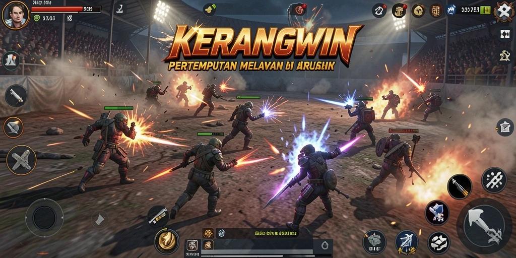 Gameplay seru KERANGWIN dengan aksi Battle Royale intens.