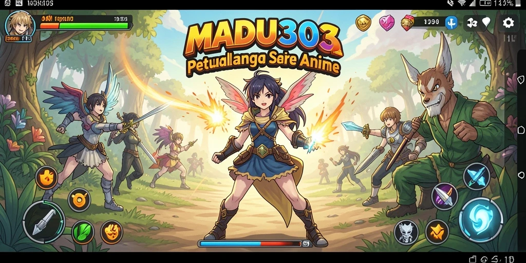Tampilan gameplay mendebarkan dari <strong>MADU303</strong> dengan karakter Anime yang dinamis.