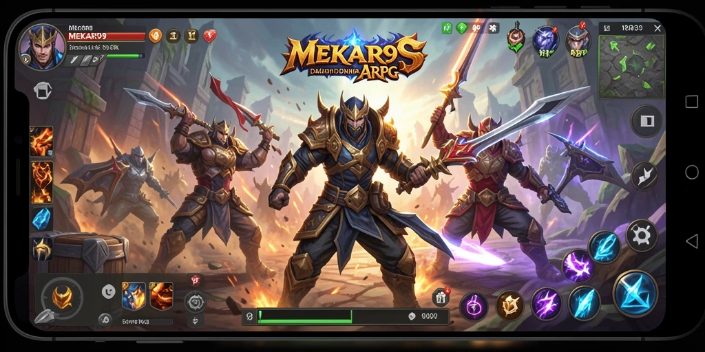 Tangkapan layar gameplay seru di MEKAR99 dengan pertarungan yang mendebarkan.