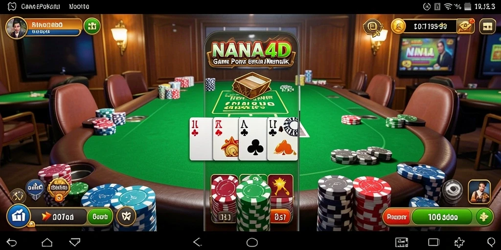 Screenshot gameplay Poker NANA4D yang mengasyikkan.