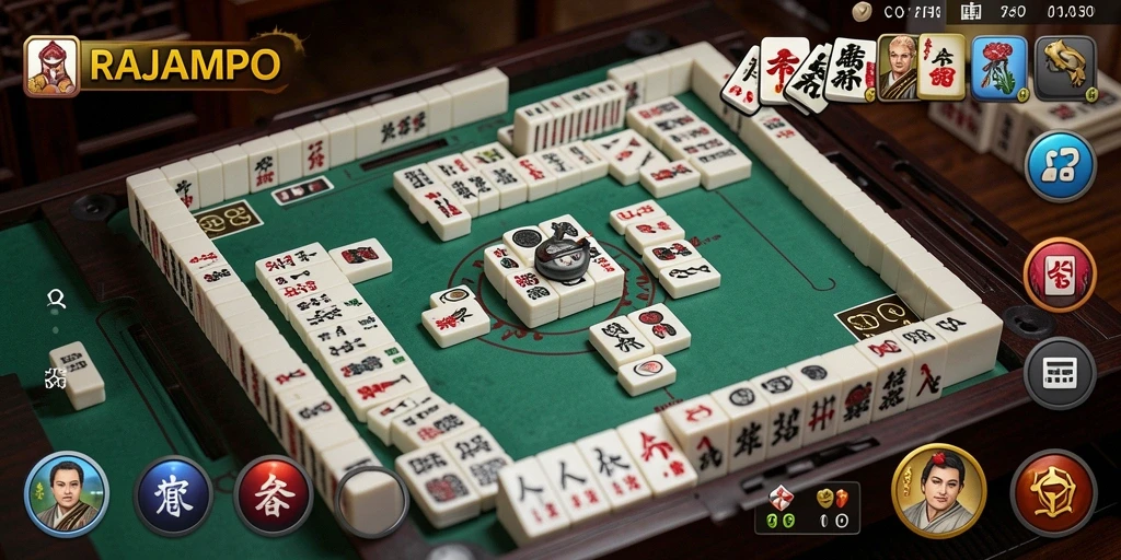 Tampilan gameplay Mahjong yang menarik di RAJAMPO