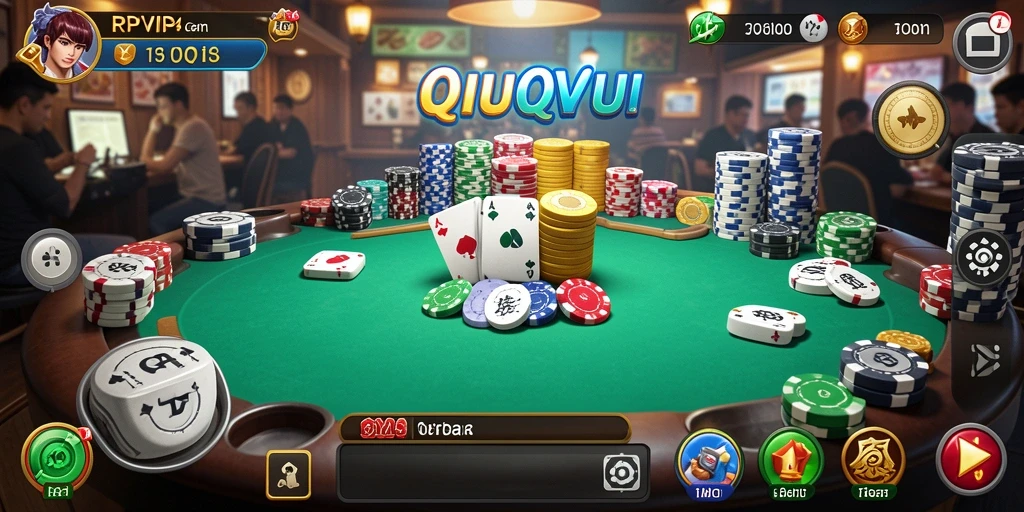 Screenshot gameplay RPVIP4 menunjukkan keseruan bermain QiuQiu.