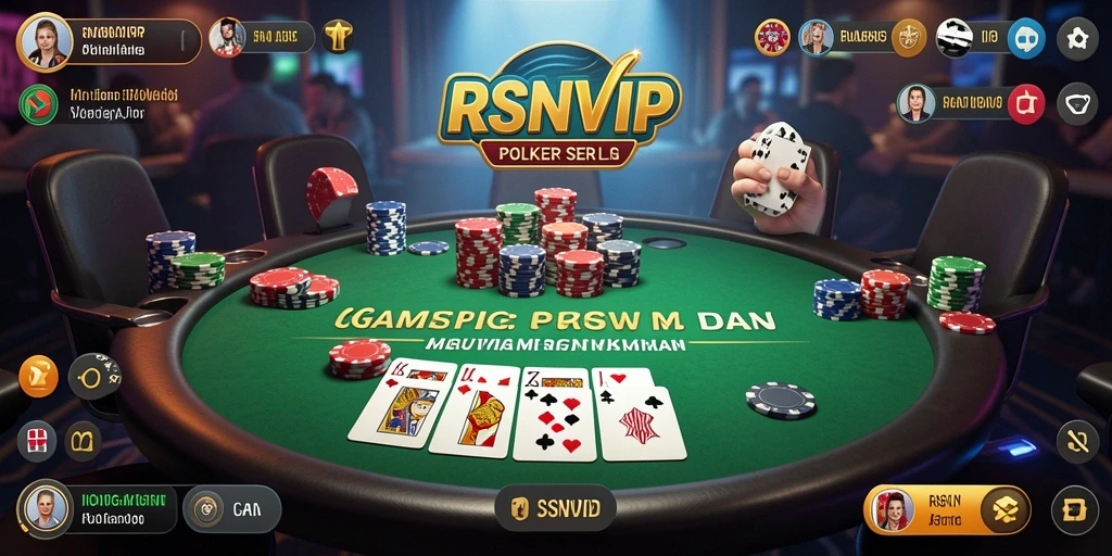 Screenshot permainan RSNVIP menampilkan momen seru bermain Poker.