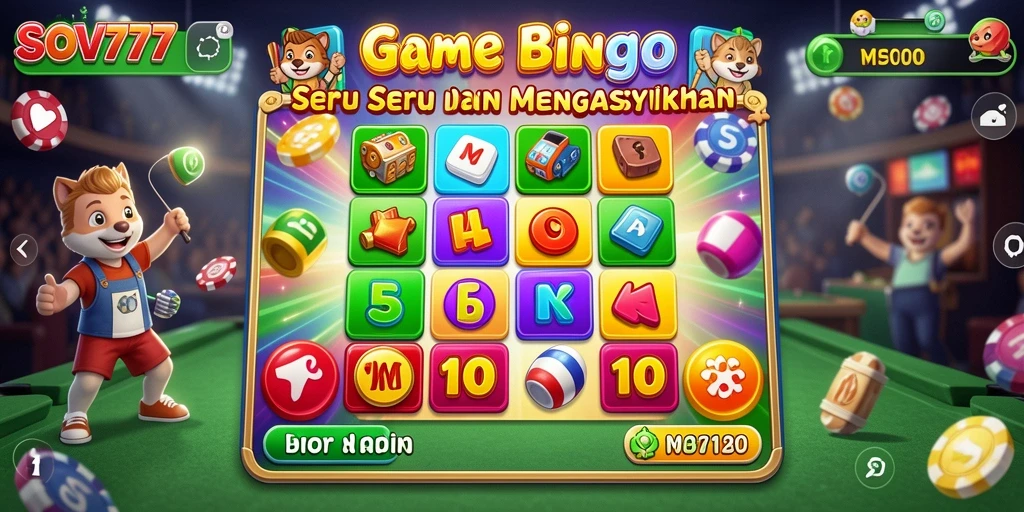 Tampilan gameplay SOV777 yang seru dengan berbagai pilihan Bingo.