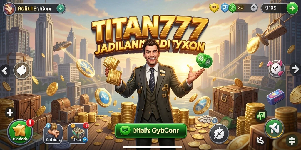Tampilan gameplay seru dan strategi bisnis di TITAN777.