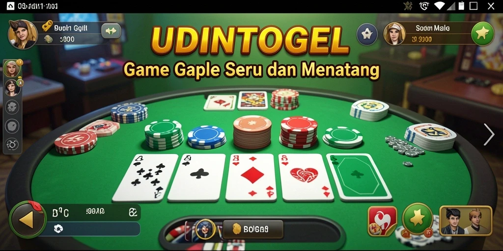 Screenshot gameplay UDINTOGEL menampilkan keseruan bermain Gaple.