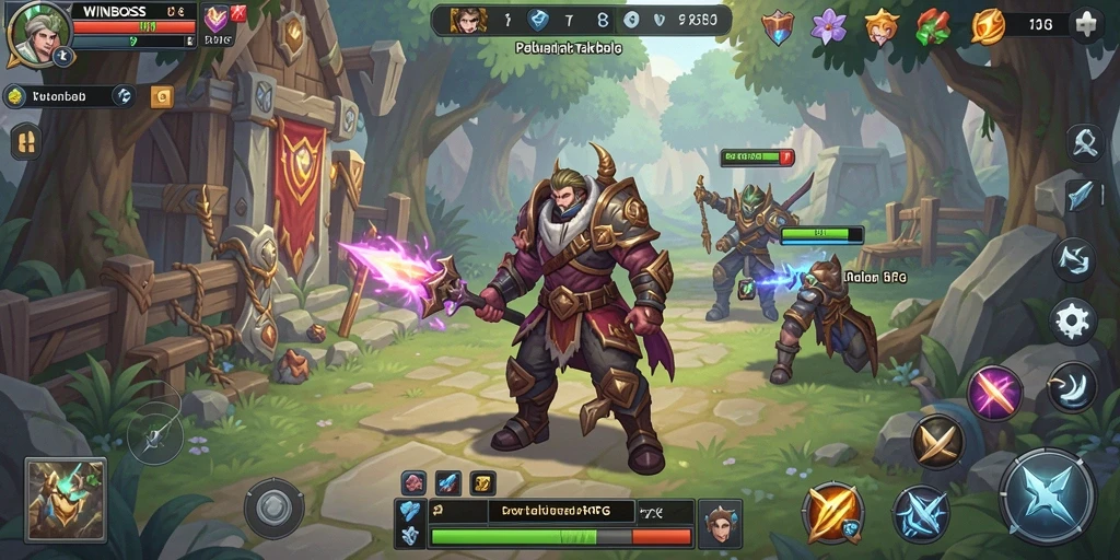 Tangkapan layar gameplay <strong>WINBOSS</strong> dengan aksi pertarungan yang mendebarkan.